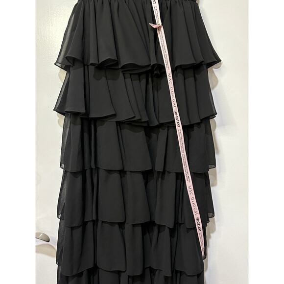 Ieena For Mac Duggal Sleeveless Tiered Ruffle Gown Black Size 6 NWT #55416 - Picture 12 of 13